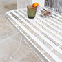 Cream Slatted Iron Indoor Outdoor Coffee Table, thumbnail 2 of 9