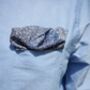 Mens Blue Floral Print Pocket Square, thumbnail 1 of 8
