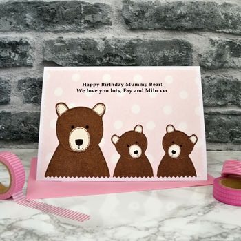 'Mummy Bear' Personalised Birthday Card, 2 of 6
