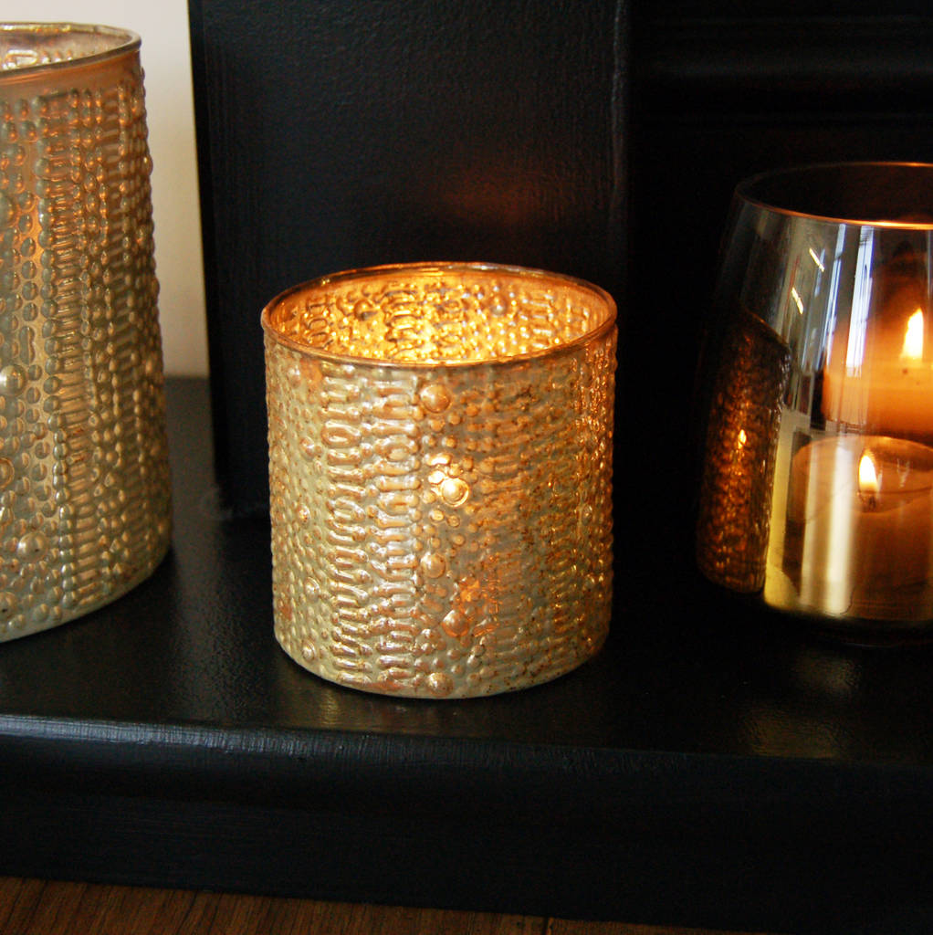 Gold Glass Tea Light Holder Lantern By The Luxe Co