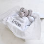 Personalised White Elephant Baby Comforter, thumbnail 7 of 11