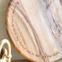 Personalised Round Olive Wood Pizza Board, thumbnail 2 of 9
