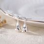 Sterling Silver Delicate Bluebell Flower Drop Stud Earrings, thumbnail 1 of 11
