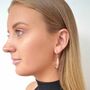 Teardrop Ribbon 18kt Gold Plated Silver Hoop Earrings, thumbnail 4 of 7