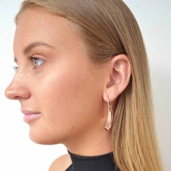 Teardrop Ribbon 18kt Gold Plated Silver Hoop Earrings, 4 of 7