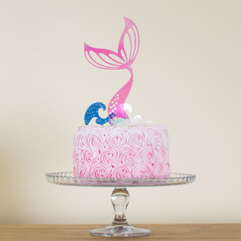 Mermaid Tail And Waves Party Cake Topper Set, 4 of 8