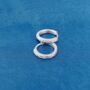 Silver Cz Stone Huggie Hoop Earrings, thumbnail 2 of 7