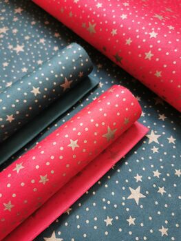 Golden Stars Eco Friendly Mulberry Wrapping Paper, 2 of 2