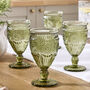 Set Of Four Palmas Green Wine Goblets, thumbnail 1 of 5