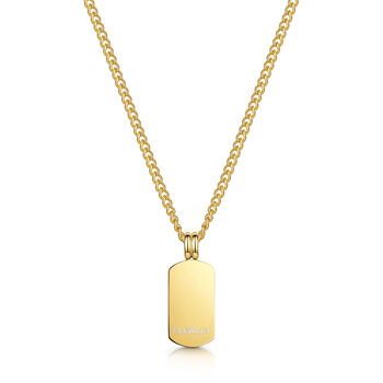 Mini Dog Tag Necklace 18 K Gold Plated Steel, 6 of 7