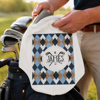 Personalised Microfibre Golf Towel Gift For Golfers, 3 of 10