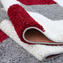 The Rugs Geometric Shaggy Rug Red Checkered Rug, thumbnail 12 of 12