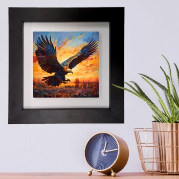 Golden Eagle Framed Ceramic Art Tile, 9 of 10