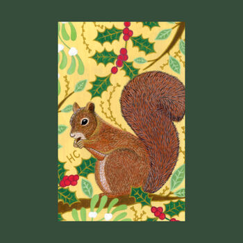 Reusable Eco Friendly Christmas Squirrel Card Blank Inside Or Optional Handwritten Message, 6 of 7