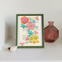 Floribunda Wood Block Print Vintage Book Page, thumbnail 4 of 9