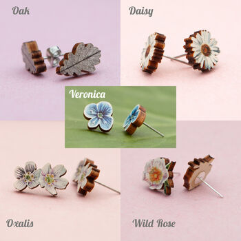 Mother's Day Personalised Wildflower Tiny Stud Earrings, 7 of 9