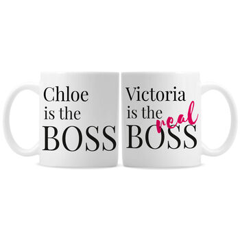 Personalised The Real Boss Mug Set, 2 of 4