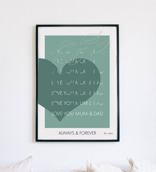 'Love You Mum And Dad' Poster Print, 2 of 2