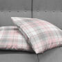 Modern Grey And Blush Pink Tartan Chenille Cushion, thumbnail 8 of 12
