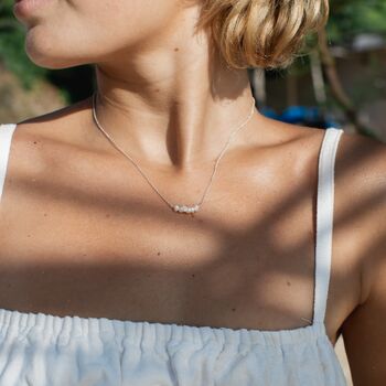Asri Dainty Pearl Row Necklace, 7 of 9