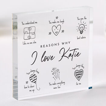 Personalised Reasons Why I Love You Gift Acrylic Plaque, 4 of 4