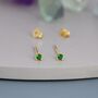 Sterling Silver Extra Tiny 2mm Emerald Green Cz Stud Earrings, thumbnail 6 of 12