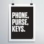 Phone, Purse, Keys Print, thumbnail 4 of 4