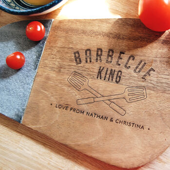 Personalised Barbecue King Wood / Slate Chopping Board, 2 of 4