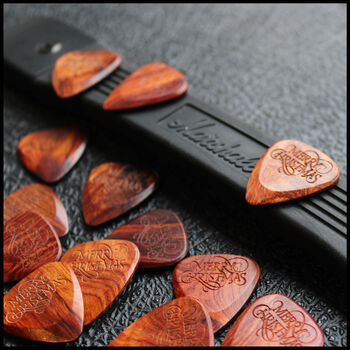 Merry Christmas Timber Guitar Pick In A Gift Box, 4 of 9