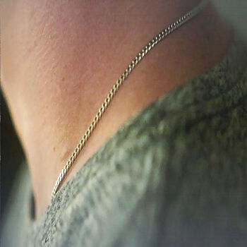 Sterling Silver Boyfriend Curb Chain Necklace, 8 of 11