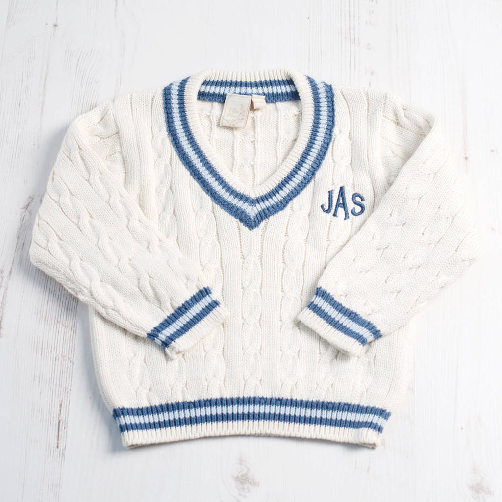 baby cricket jumper and cable blanket gift set by toffee moon