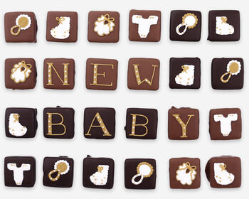Hand Iced Personalised New Baby Chocolates, 2 of 2