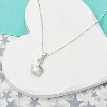 Girl's Sterling Silver Star Or Heart Necklace, 3 of 4
