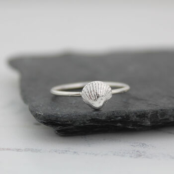 Sterling Silver Cornish Shell Ring, 2 of 3