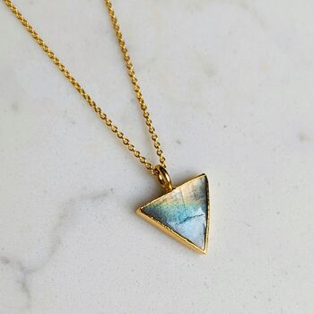 The Triangle Labradorite Necklace, Gold Plated, 3 of 7