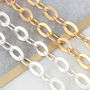 Gold Plated Or Sterling Silver Flat Link Chain Bracelet, thumbnail 2 of 3