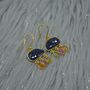 Blue Sapphire Tourmaline Silver Earrings, thumbnail 3 of 7