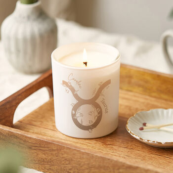 Taurus Zodiac Birth Flower Personalised Candle Gift, 2 of 12