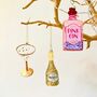 Pink Gin / Cocktail Hanging Christmas Tree Decoration, thumbnail 1 of 7