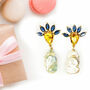 Kyanite And Quartz Baroque Pearl Drop Earrings, thumbnail 1 of 2