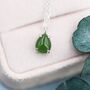 Sterling Silver Genuine Jade Stone Pear Necklace, thumbnail 3 of 12