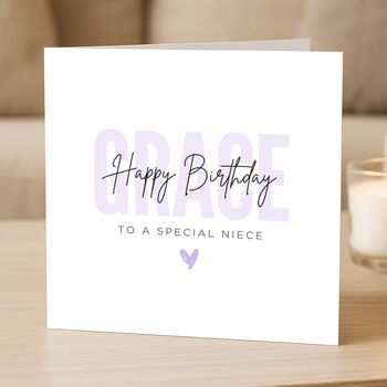Personalised Name Birthday Card For Niece, 4 of 7