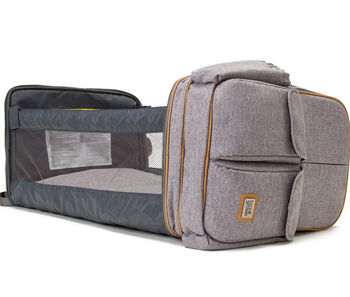 Grey Baby Travel Changing Rucksack With Fold Out Cot, 4 of 7