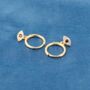 Gold Evil Eye Charm Hoop Earrings, Turkish Evil Eye, thumbnail 6 of 7
