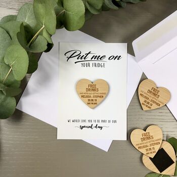 Save The Date Heart Magnets Wedding Invitations, 8 of 8
