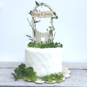 Personalised Love Gate Wedding Cake Topper, 3 of 6