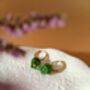 Elegant Green Jade Lily Hoop Earrings, thumbnail 7 of 10