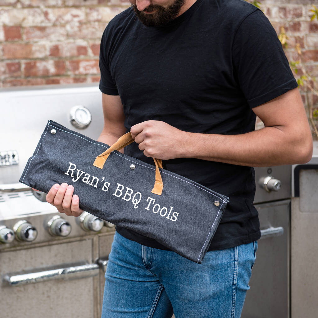 Personalised Denim Barbecue Tools Gift Set, 1 of 4