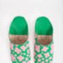 Margot | Women's Cotton And Leather Patterned Slippers, thumbnail 3 of 6