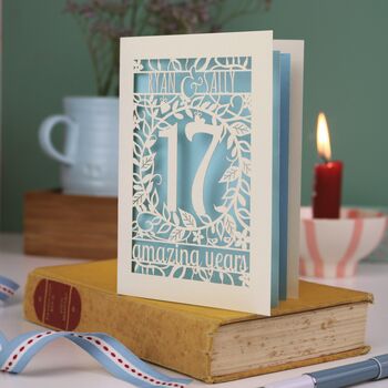 Personalised Papercut Flower Anniversary Card, 5 of 11